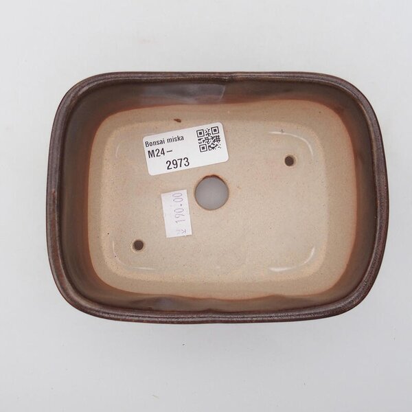 E-bonsai Keramická bonsai miska 13 x 10 x 5,5 cm hnědá