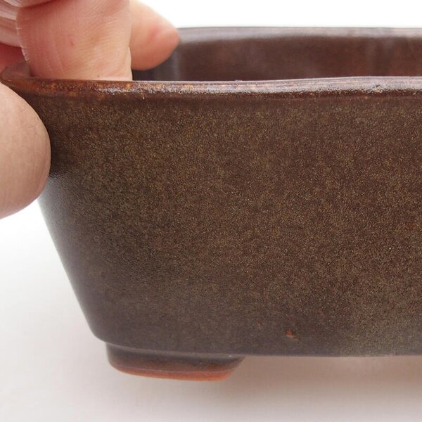 E-bonsai Keramická bonsai miska 13 x 10 x 5,5 cm hnědá