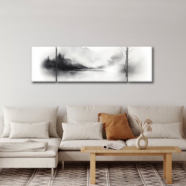 Obraz - Inkoustová malba krajiny (170x50 cm)
