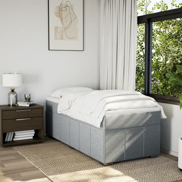 Box spring postel s matrací světle šedá 80 x 200 cm textil 3285428