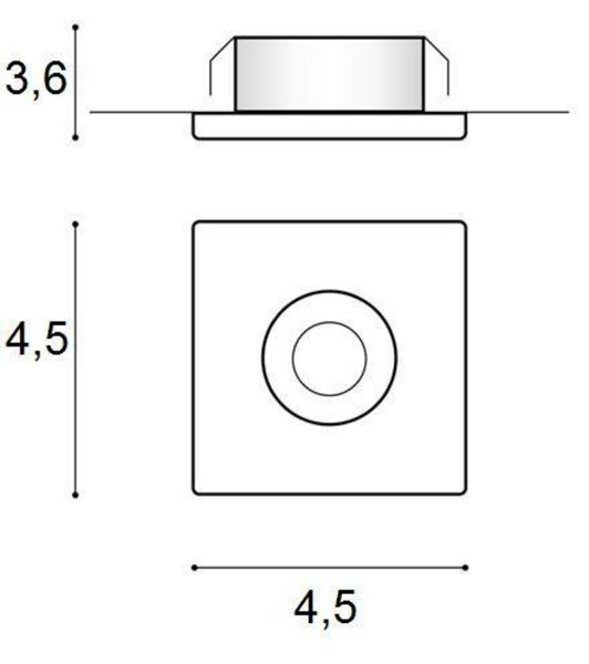 LED Stropní podhledové svítidlo AZzardo Fill 5W S 3000K black AZ3379 5W 425lm 3000K IP20 4,5cm hranaté černé