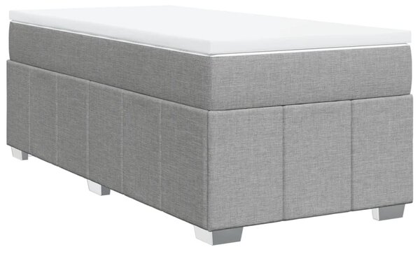 Box spring postel s matrací světle šedá 80 x 200 cm textil 3285428