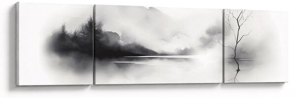 Obraz - Inkoustová malba krajiny (170x50 cm)
