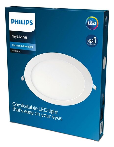 LED Stropní podhledové svítidlo Philips SLIM 8718699760038 20W 1750lm 3000K IP20 22,5cm bílé