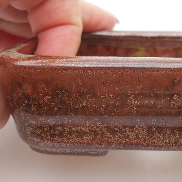 E-bonsai Keramická bonsai miska 11 x 8 x 3 cm hnědá