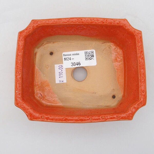 E-bonsai Keramická bonsai miska 13 x 10 x 4 cm oranžová