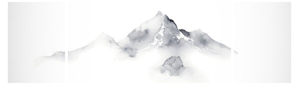 Obraz - Inkoustová malba hor (170x50 cm)