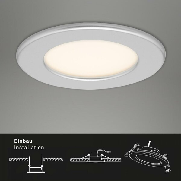 BRILONER 3ks sada LED vestavné svítidlo, pr. 11,5 cm, 6 W, matný chrom IP44 BRI 7053-034