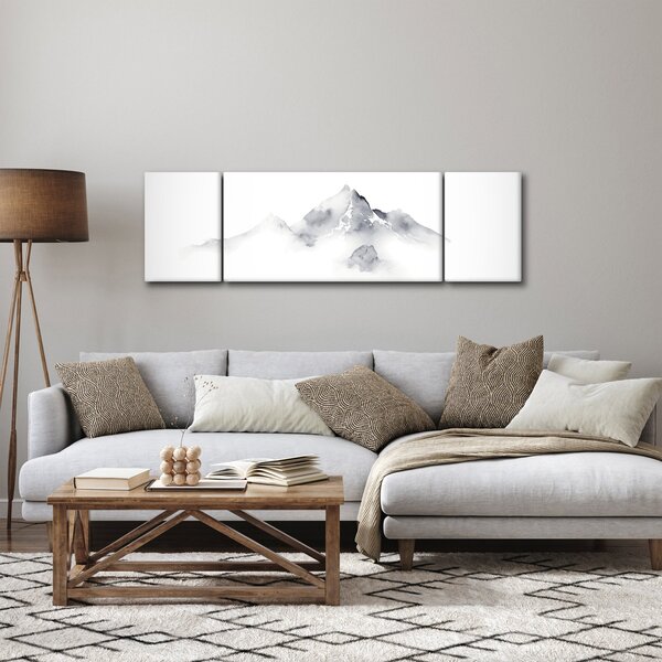 Obraz - Inkoustová malba hor (170x50 cm)