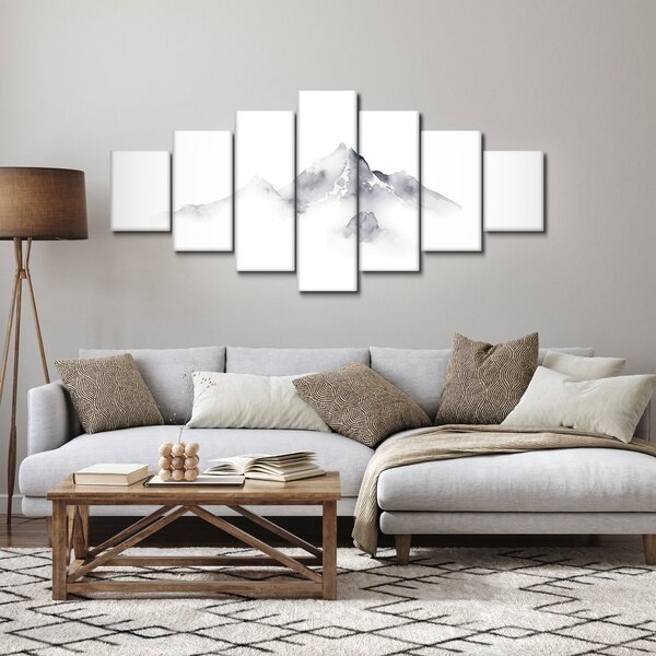 Obraz - Inkoustová malba hor (210x100 cm)