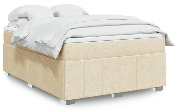 Box spring postel s matrací krémová 140x200 cm textil 3285482