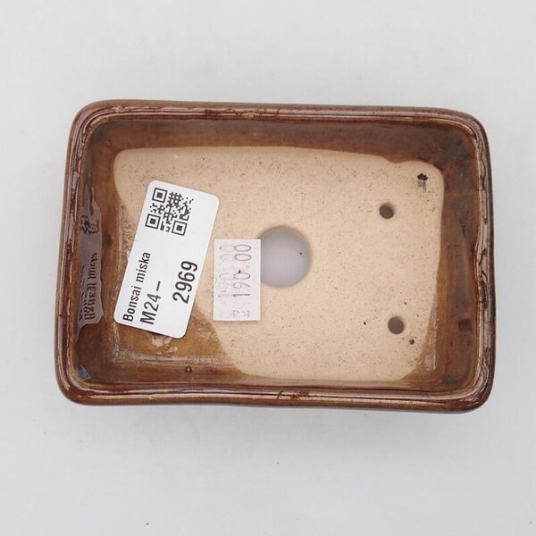 E-bonsai Keramická bonsai miska 10 x 7 x 3 cm hnědá