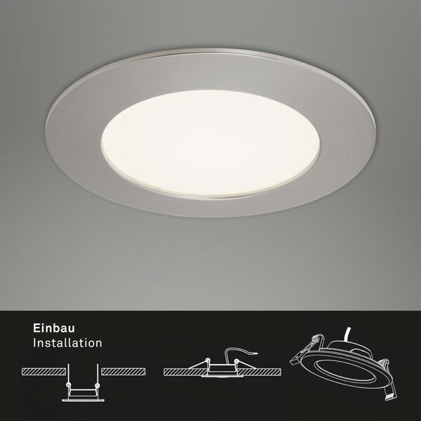 BRILONER 3ks sada LED vestavné svítidlo, pr. 12 cm, 8 W, matný nikl IP44 BRI 7284-032