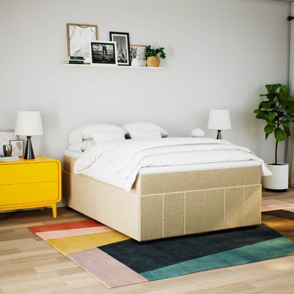 Box spring postel s matrací krémová 140x200 cm textil 3285482