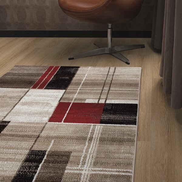 Spoltex, Kusový koberec Florentina 613-64 beige/red, 80x150, béžová, obývací pokoj