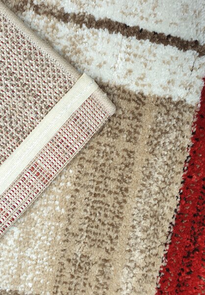 Spoltex, Kusový koberec Florentina 613-64 beige/red, 80x150, béžová, obývací pokoj