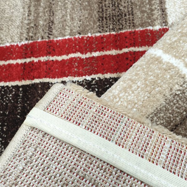 Spoltex, Kusový koberec Florentina 613-64 beige/red, 80x150, béžová, obývací pokoj