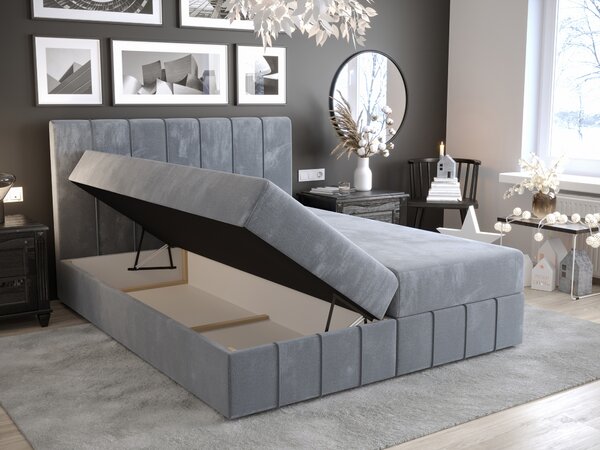 Manželská postel Boxspring 140 cm Barack (hnědá) (s matrací a úložným prostorem)