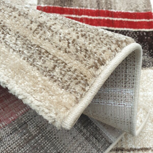 Spoltex, Kusový koberec Florentina 613-64 beige/red, 80x150, béžová, obývací pokoj