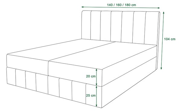 Manželská postel Boxspring 140 cm Barack (hnědá) (s matrací a úložným prostorem)