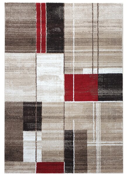 Spoltex, Kusový koberec Florentina 613-64 beige/red, 80x150, béžová, obývací pokoj