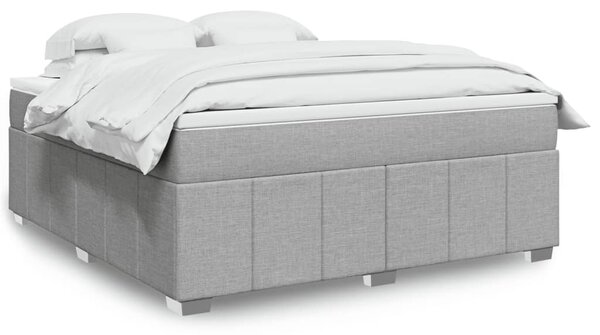 Box spring postel s matrací světle šedá 180 x 200 cm textil 3285491