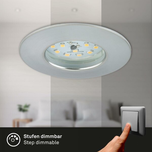 BRILONER 3ks sada LED vestavné svítidlo, pr. 7,5 cm, 6,5 W, hliník IP44 BRI 7295-039