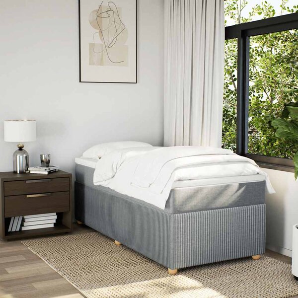 Box spring postel s matrací světle šedá 90x190 cm textil 3285532
