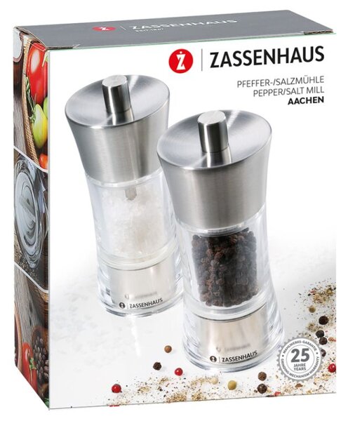 Set mlýnků AACHEN akryl/nerez 14 cm - Zassenhaus