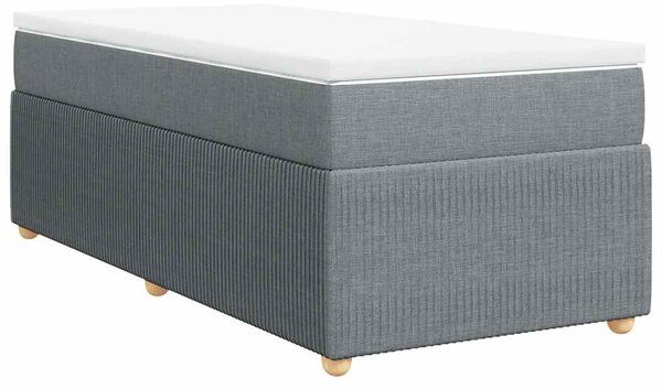 Box spring postel s matrací světle šedá 90x190 cm textil 3285532