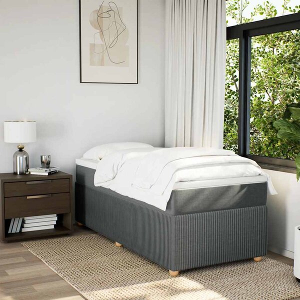 Box spring postel s matrací tmavě šedá 80 x 200 cm textil 3285526