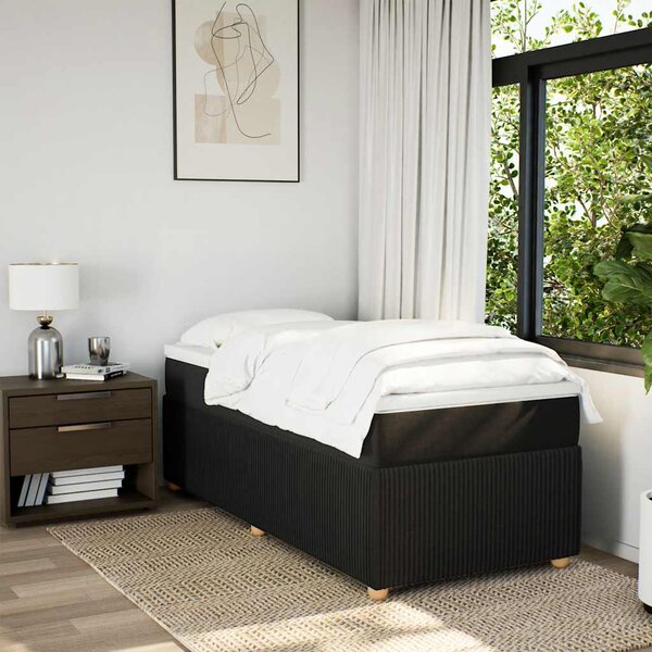 Box spring postel s matrací černá 80 x 200 cm textil 3285527