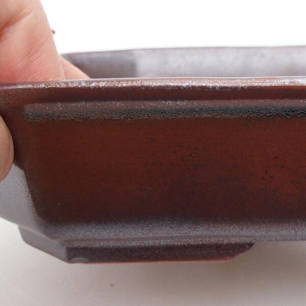 E-bonsai Keramická bonsai miska 18,5 x 13,5 x 4 cm hnědá
