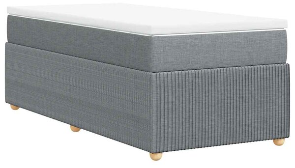 Box spring postel s matrací světle šedá 90x190 cm textil 3285532