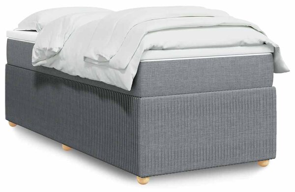 Box spring postel s matrací světle šedá 90x190 cm textil 3285532