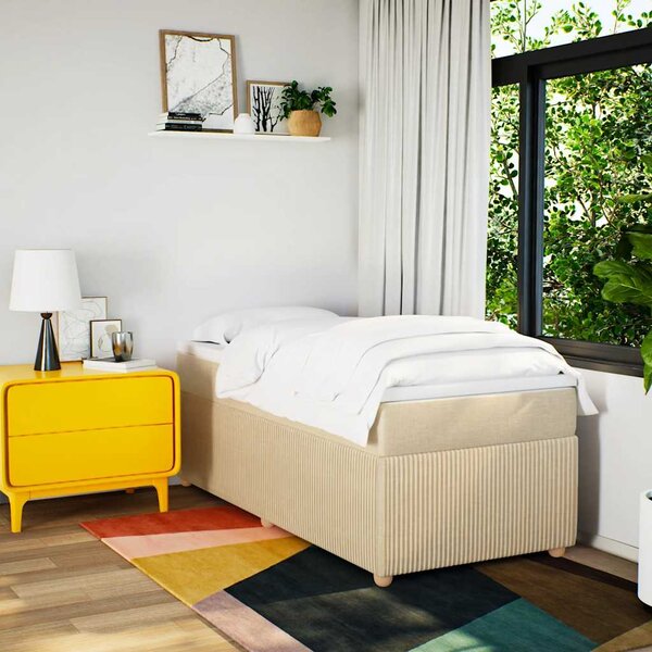 Box spring postel s matrací krémová 80 x 200 cm textil 3285530
