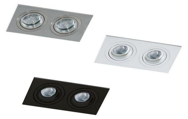 Stropní bodové zápustné svítidlo AZzardo Caro 2 Square black AZ2437 GU10 2x40W IP20 17,4cm černé