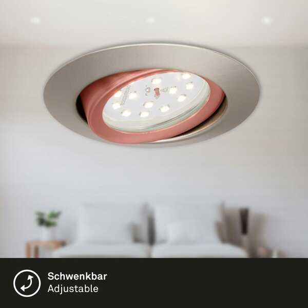 BRILONER 3ks sada LED vestavné svítidlo, pr. 8,2 cm, 3,5 W, matný nikl BRI 7172-032