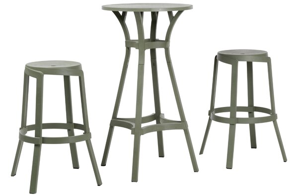 Nardi Zelená plastová zahradní barová židle Stack Maxi 76,5 cm