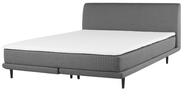 Kontinentální čalouněná postel 180 x 200 cm světle šedá MADAME