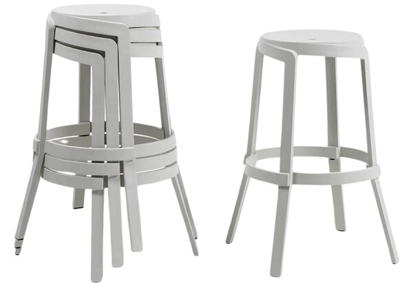 Nardi Bílá plastová zahradní barová židle Stack Maxi 76,5 cm