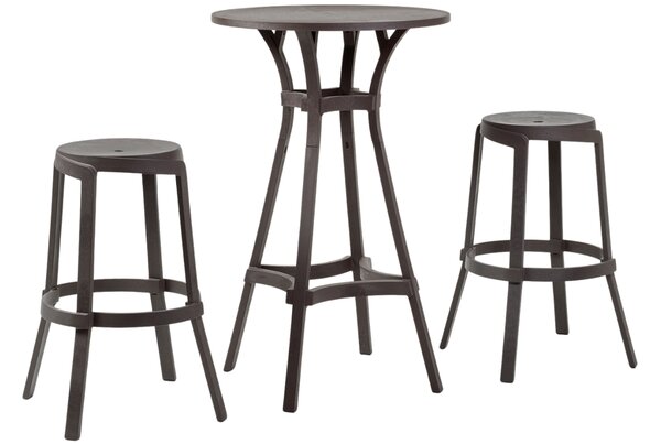 Nardi Šedá plastová zahradní barová židle Stack Maxi 76,5 cm