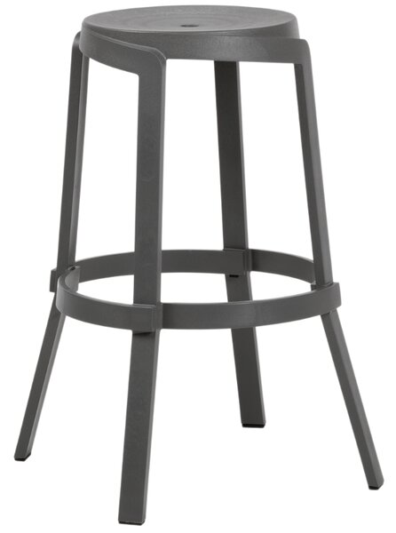 Nardi Šedá plastová zahradní barová židle Stack Maxi 76,5 cm