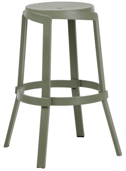 Nardi Zelená plastová zahradní barová židle Stack Maxi 76,5 cm