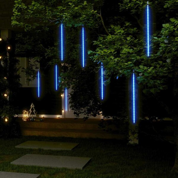 Padající světla 8 ks 50 cm modrá 288 LED dovnitř i ven 328554