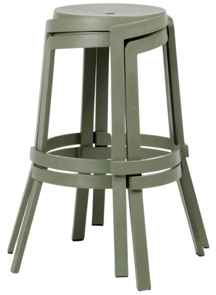 Nardi Zelená plastová zahradní barová židle Stack Maxi 76,5 cm