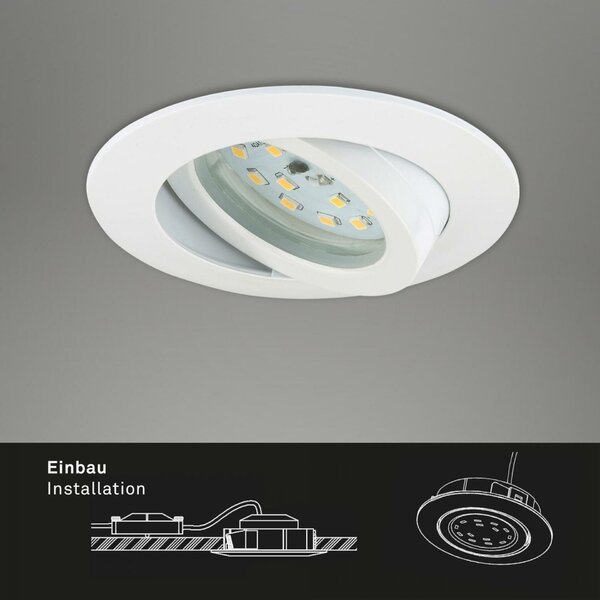 BRILONER 3ks sada LED vestavné svítidlo, pr. 8,2 cm, 6,5 W, bílé BRI 7296-036