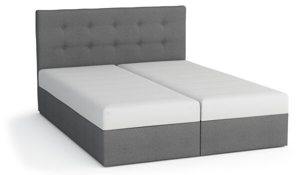 Manželská postel Boxspring 140 cm Duel 1 (černá) (s matrací a úložným prostorem)