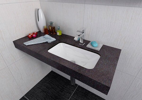 Sapho Kama umyvadlo 50x26 cm obdélníkový zápustný-pod pult bílá lesk 50134