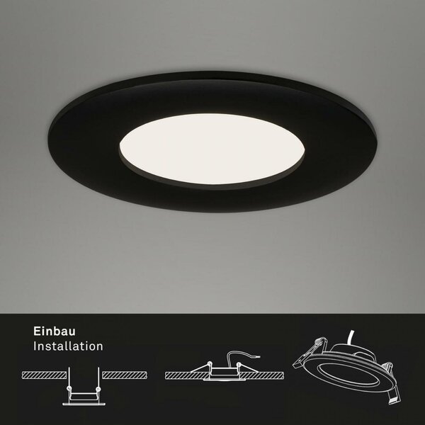 BRILONER 3ks sada LED vestavné svítidlo, pr. 8,5 cm, 5 W, 450 lm, černá IP44 BRI 7113-435
